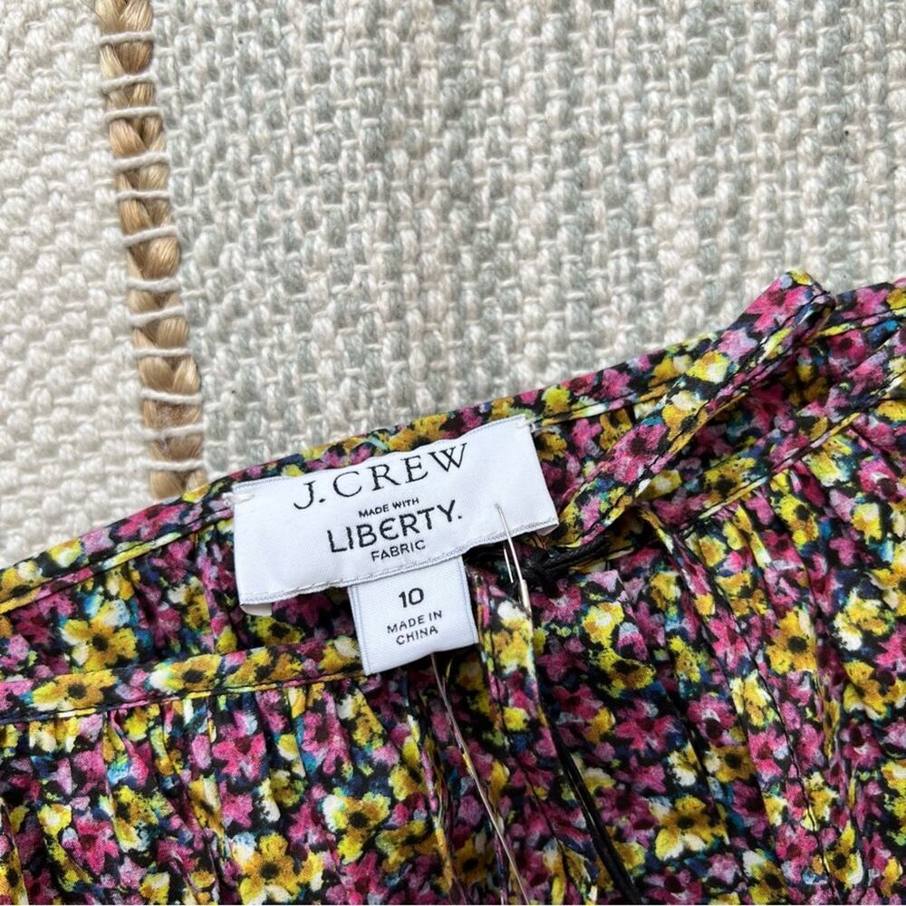 J. Crew Liberty Fabric Busy Izzy Print Cinched-Waist Long Balloon Sleeves Top 10 - Picture 8 of 10